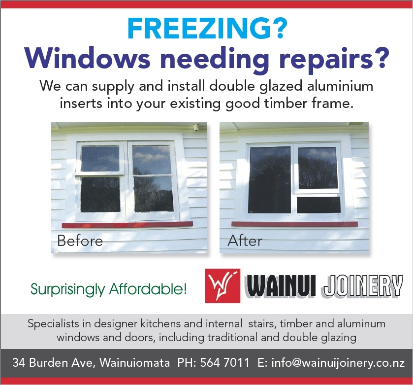 Advertisement for double-glazed, aluminium-framed window inserts to fit existing timber window frames
